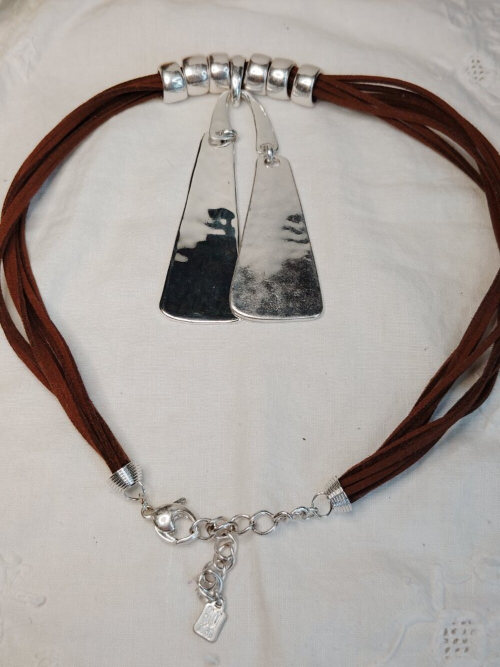 RLM Soho Leather Necklace – Silver Paddle Pendant